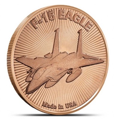 1 Oz. Copper Round F 15 Eagle Air Force