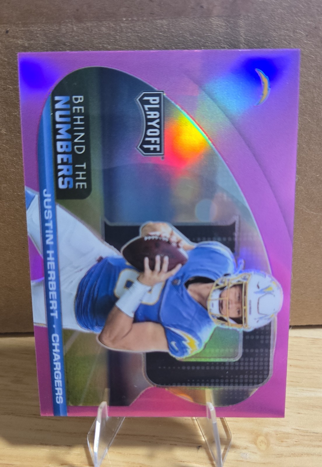 2021 Panini Playoff - Behind the Numbers Justin Herbert #BTN-JHE Pink Prizm