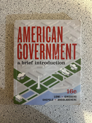 American Government: A Brief Introduction Textbook 16th Edition 