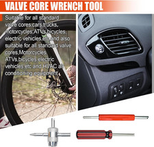 3PCS Tire Valve Stem Removal Tool Kit, Includes Single Double Heads Valve C...