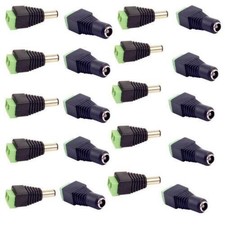 20pcs Male Female DC Power Jack Connector Adapter Plug 2.1 x 5.5mm for CCTV