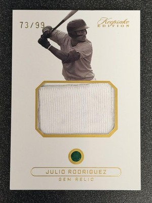 2024 Keepsake Edition #328 Julio Rodriguez Jumbo Jersey Relic Gem #/99