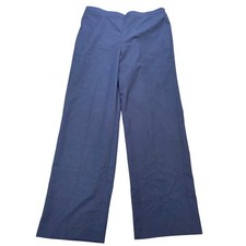 Alfred Dunner Pull On Pants Women's Size 12 Navy Blue Elastic Back Straight Leg