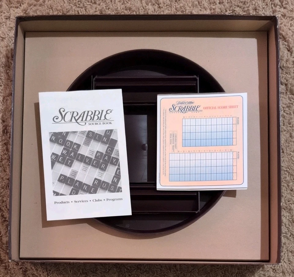Scrabble Deluxe Edition Rotating Turn Table 1999 Milton Bradley Complete - Image 3 of 4