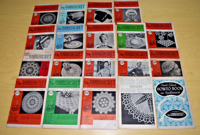 19  Vintage The Workbasket Magazine Lot 1950s Needlepoint patterns