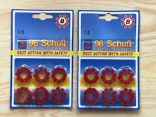 2x Cap Toy Gun Shots Refills 96 Shot 8-Ring Caps for Toy Rev 192 Shots Kids