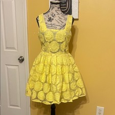 ASOS Yellow Floral Lace Dress