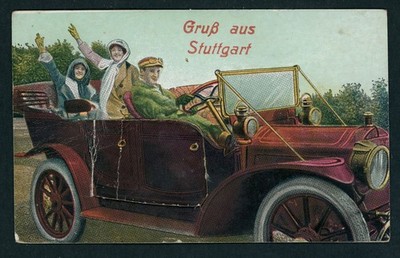Postcard greeting from Stuttgart Leporello, field post 1918