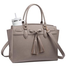 LOVEVOOK Laptop Bag for Women,15.6 Inch Work Tote Bag with Large Cup Holder,Leat