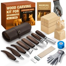 Complete Wood Carving Kit for Beginners - Gift Ready Wood Carving Tools Set ...