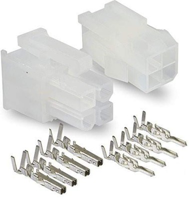 Molex Connector Lot, 5 Matched Sets, (4-Circuits) w/18-24 AWG, Pin Size: Stan...