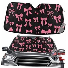 Windshield Sun Shade Pink Bow Front Window Block UV Shades Visor B003