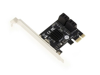 Karte Pcie 4 Anschlüsse SATA 3 6G - Chipsatz Marvell 88SE9215 - High Low Profile