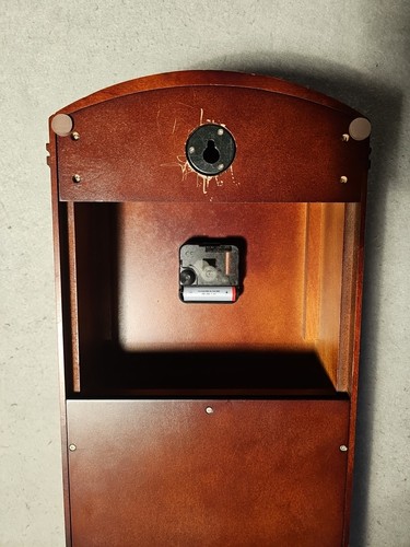 Harley Davidson Bulova Wood Curio Cabinet Wall Clock 22x11 Battery Powered Works - Picture 8 of 8