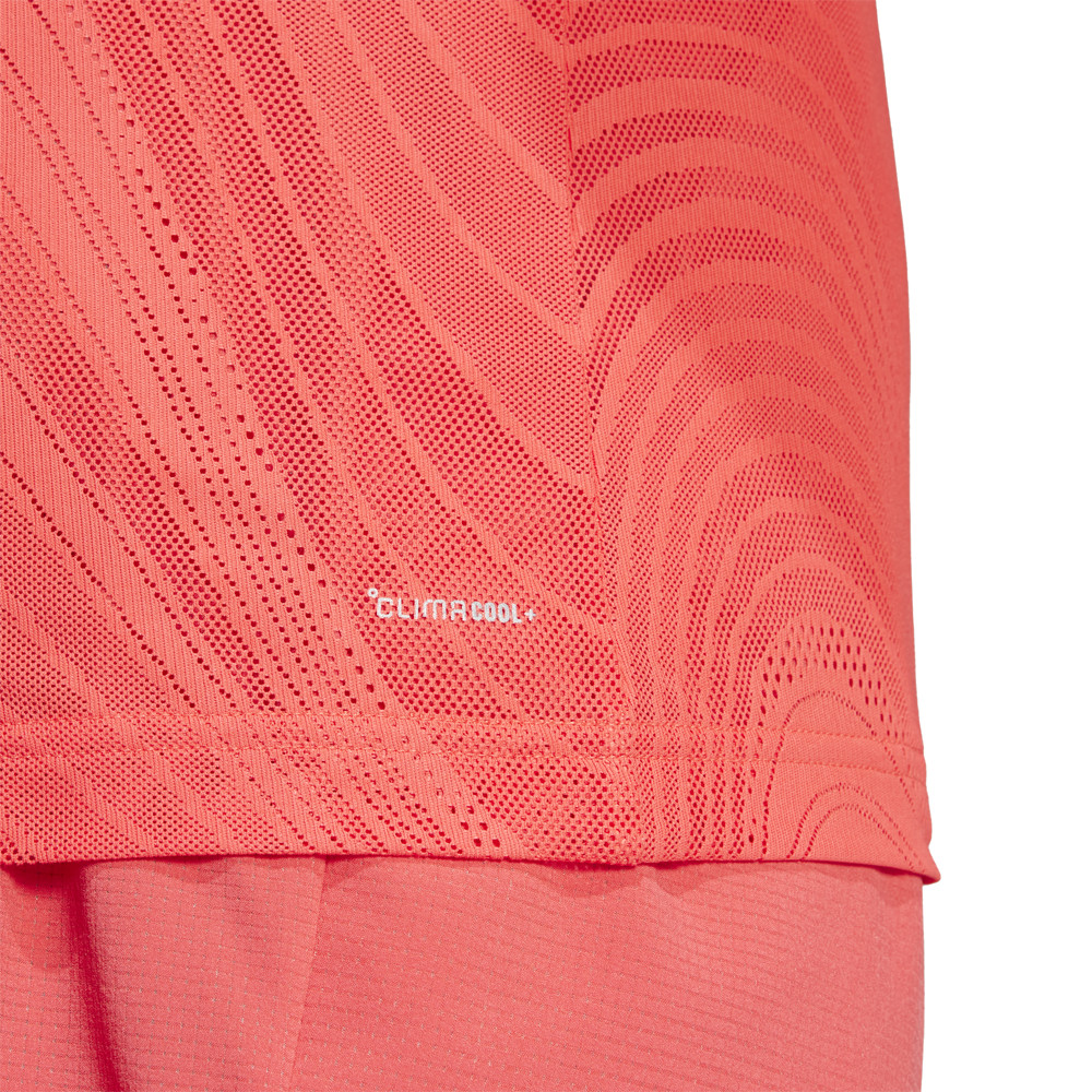 adidas Pro Climacool + Mesh Freelift Short Sleeve Tennis T-Shirt Mens Red Casual thumbnail 5