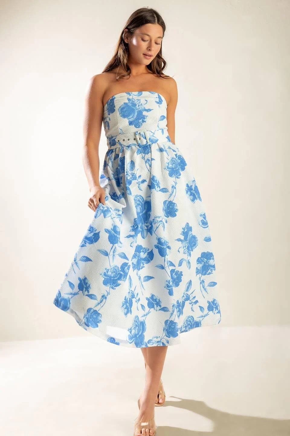 Honestly Love Woven Midi Dress