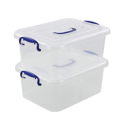 2-pack 8 Liters Storage Containers with lids Plastic Latching Storage Boxes
