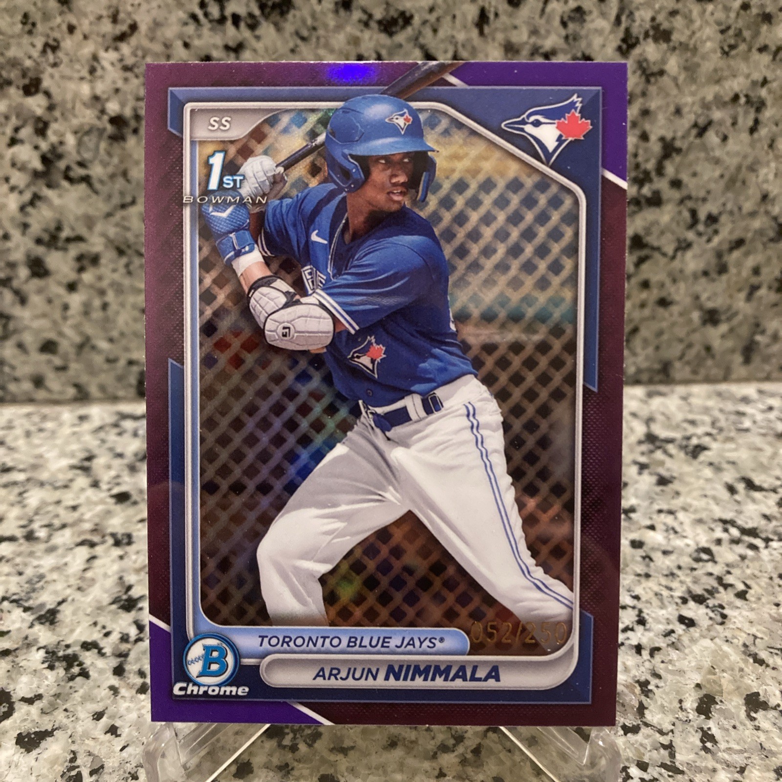 2024 Bowman Chrome Prospects Arjun Nimmala #BCP-142 Purple Refractor /250 1st