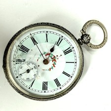 Antique 800 Silver Pocket Watch RUNS But Slow