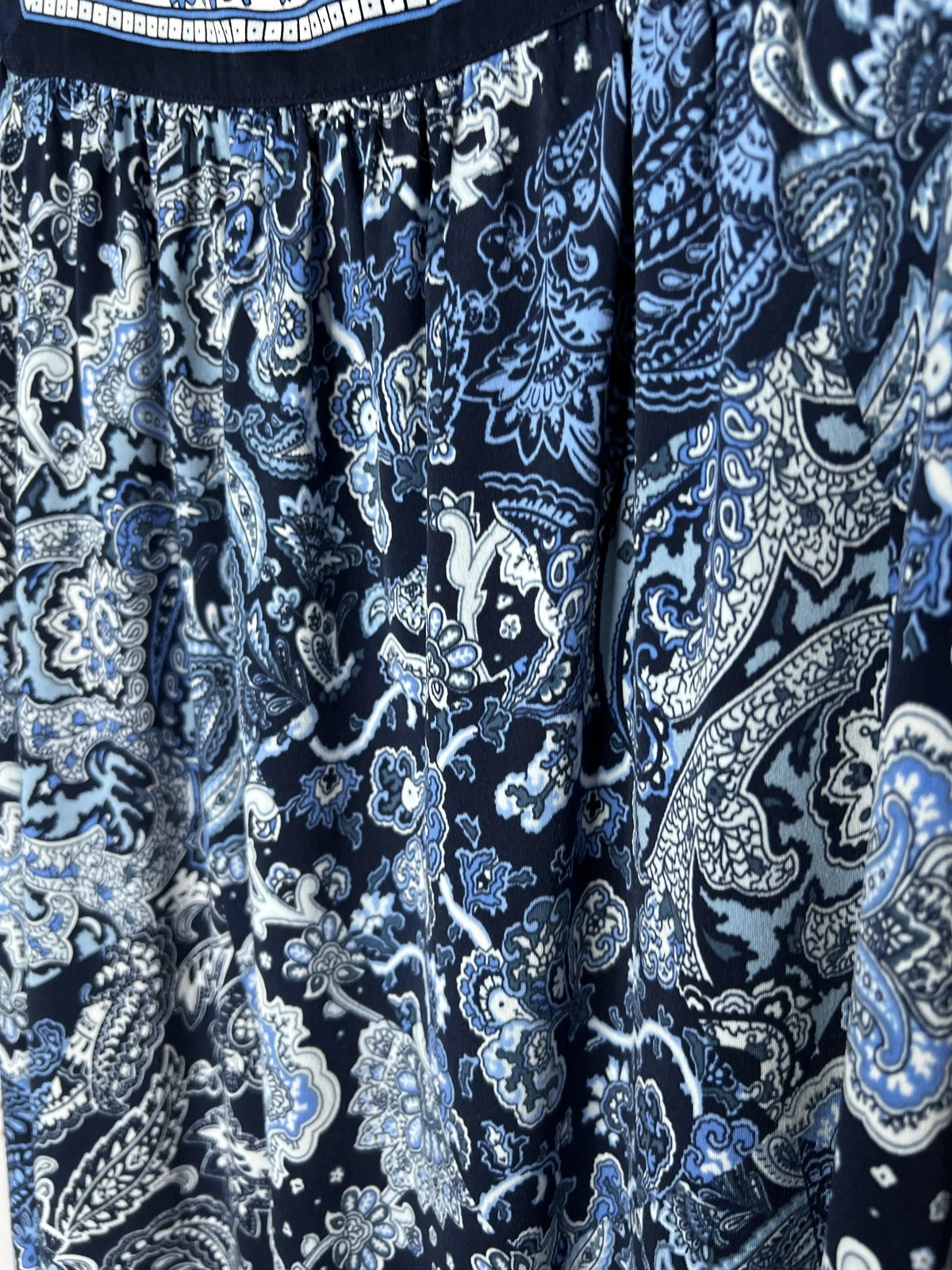 Abito Michael Kors donna grande paisley boho scollo quadrato manica 3 4 nuovo con etichette $135