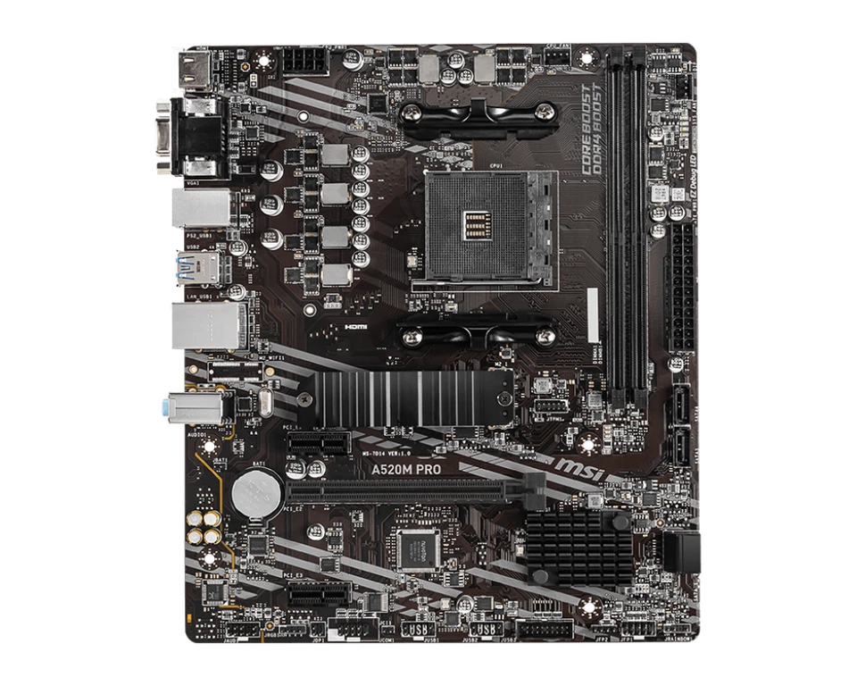 MSI A520M PRO Motherboard Socket AM4/A520/DDR4/S-ATA 600/Micro ATX