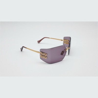 Miu Miu MU 54Y Gold Light Purple Brown Women' Sunglasses 80mm 5AK0/6I