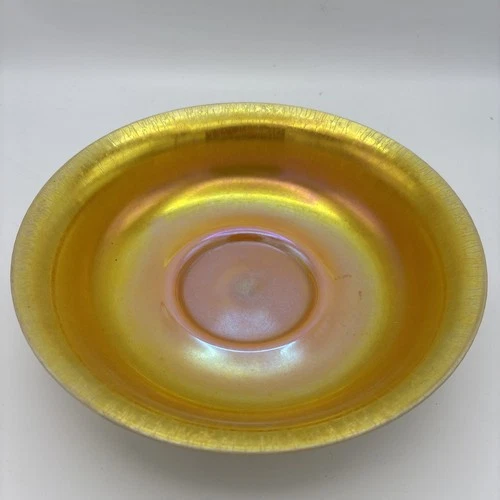 Antique DAZZLING STEUBEN GOLD AURENE / CALCITE LARGE CENTERPIECE BOWL, 10”