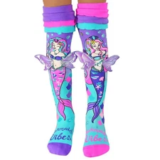 MADMIA Mermaid Vibes Socks, Cute Knee-High Socks with Frills & Wings