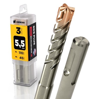 SDS Plus Hammerbohrer 4X Schneiden PGM Ø 5.5mm x 45mm  SDS Crusher 4  HM Beto...