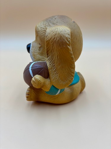 Enesco Football Puppy Piggy Bank Critter Sitters Green Jersey Korea Savings Bank - Picture 2 of 9