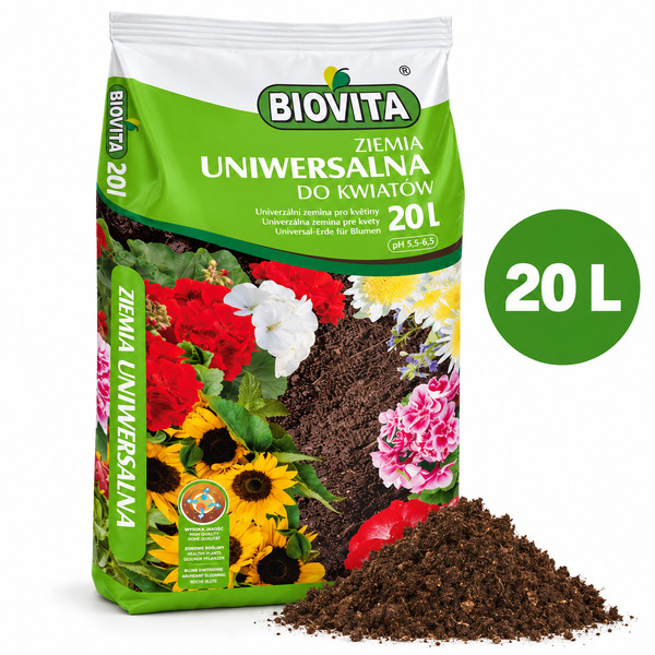 Biovita Universalerde 20L Pflanzerde Blumenerde Garten Balkon Ph 5,5-6,5-image