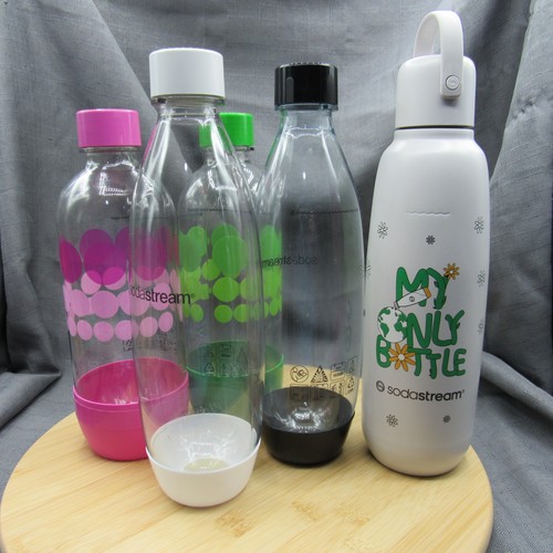 Lot of 5 -  Sodastream Bottles Stainless Steel and Plastic - Used