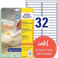 Avery Zweckform Etiketten L6031REV-25 Weiß 96,0 X 16,9 Mm, 30 Blatt