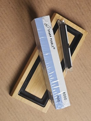 Sharp Pebble 1000/6000 Grit Whetstone Kit w/ Bamboo Base + Angle Guide
