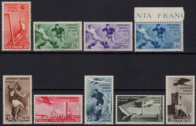 KINGDOM 1934 WORLD FOOTBALL CHAMPIONSHIP 9 V. G.I MNH** FRESH AND CENTERED CERT.