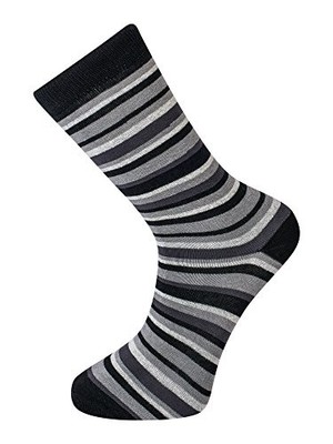StripeySocken Herren Socken Strümpfe, 5 Paar schwarz / grau, 41-46
