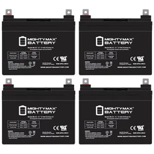 Mighty Max 12V 35AH SLA BATTERY FOR GOAL ZERO YETI 400 SOLAR GENERATOR - 4 PACK