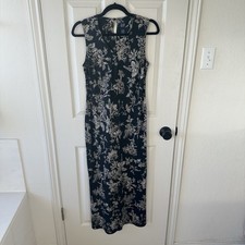 Vintage 90s Gap sleeveless linen floral maxi dress 6