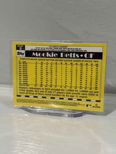 Mookie Betts 2025 Topps Chrome 35th Anniversary Green Refractor /99 #90CB-8 - Picture 6 of 8