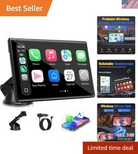 7-Inch Wireless CarPlay Android Auto Touchscreen for Modern Cars - Black