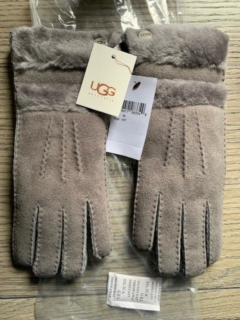UGG Sheepskin Gloves Medium Shearling Gray Women's Size NEW Nordstrom