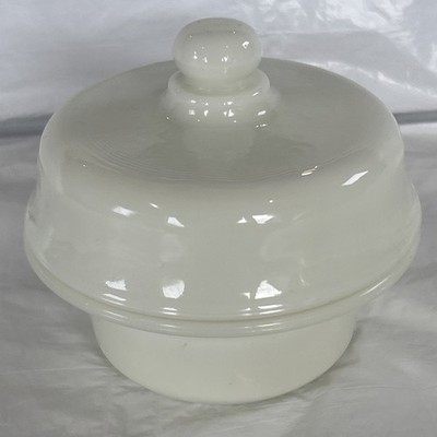 Vintage Terrine Simplex No 14 Opalglas Pastete Topf/ Glas & Deckel Frankreich