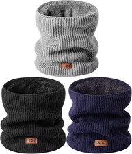 Winter Neck Gaiters for Men 3 Pack,Neck Warmer Men Women with Thermal Thick Warm
