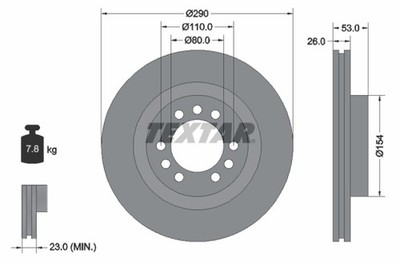 2x Bremsscheibe TEXTAR 93127200 für DAILY IVECO 3