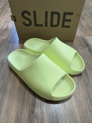 Adidas Yeezy Glow Green Sandal Slide Size 12 Used With Box Kanye West Dirty Sole