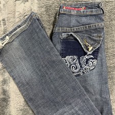 Vigoss Girls Blue Denim Jeans Size 12 Dark Wash Low Rise Stretch