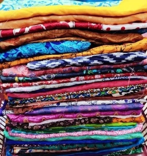 ABB Sari Silk Fabric Lot, 100g, 15 pcs, 12x20in, Mixed Craft "" NO TARIFF "" - product listing photo