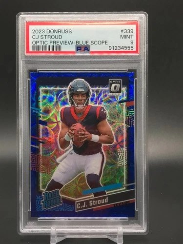 CJ Stroud 2023 Panini Donruss #339 Optic Preview Blue Scope PSA 9