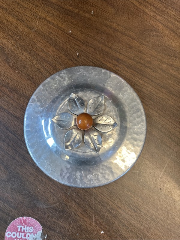 Vintage Hammered Aluminum  Replacement Lid Floral Fits Pot  Round
