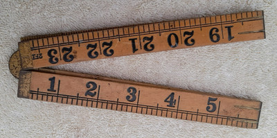 Rabone 1167 Zollstock - 2 Fuß Buchsbaum & Messing - Vintage Zimmermannslineal